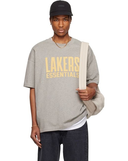 メンズ Fear Of God グレー Nba Lakers 半袖Tシャツ Multicolor