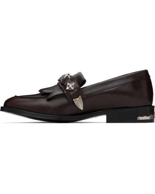 Toga Virilis Black Leather Loafers for men