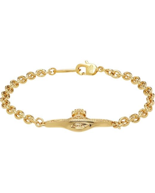 Vivienne Westwood Metallic Mini Bas Relief Chain Bracelet for men