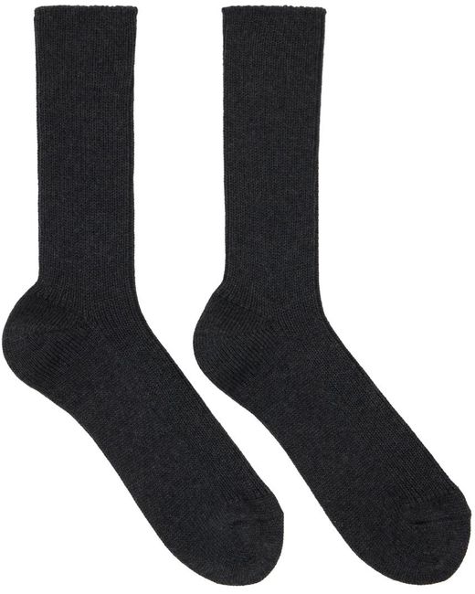 Auralee Black Three-Pack Socks for men