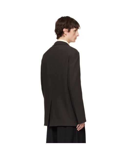 Lanvin Black Double-Breasted Blazer for men