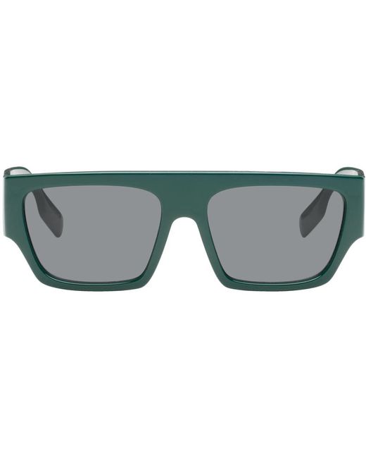 Burberry Gray Green Square Sunglasses for men