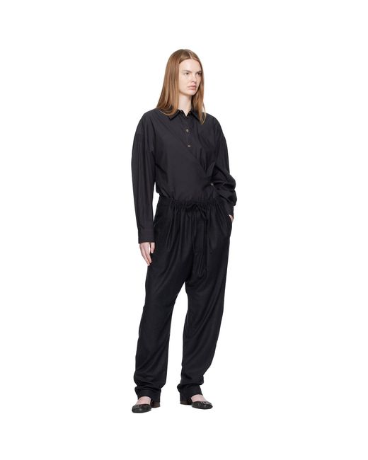 Lemaire Blue Straight Collar Twisted Shirt