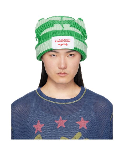 Charles Jeffrey Blue Chunky Ears Beanie for men
