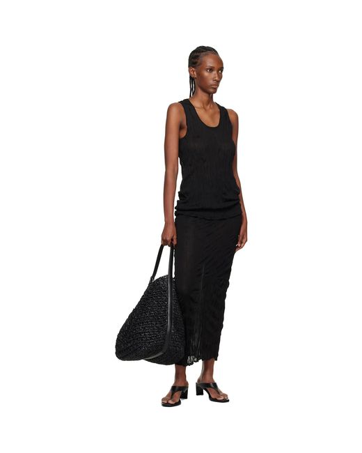 Totême Black Belted Raffia Tote