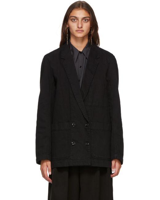 Lemaire Black Denim Double-breasted Jacket
