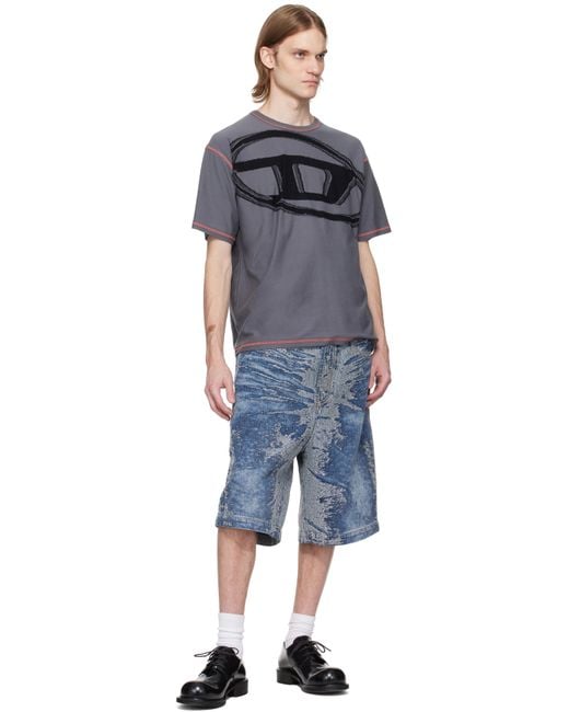 メンズ DIESEL グレー T-Doxt Tシャツ Black