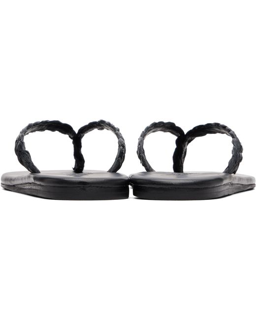 Ancient Greek Sandals Blue Saionara Raffia Flip-Flops
