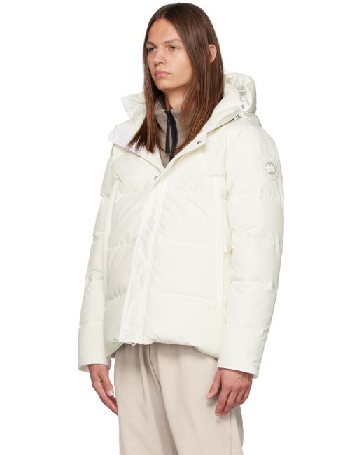 Canada Goose White Humanature Wyndham Down Jacket for men