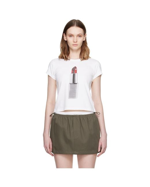 Alexander Wang Gray Lipstick Graphic Baby T-shirt