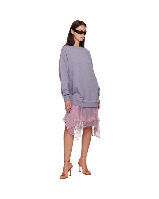 DIESEL Purple Sweatshirt Minidress