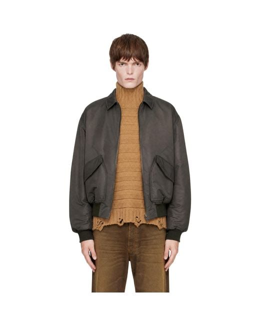 MM6 by Maison Margiela Brown Padded Bomber Jacket for men