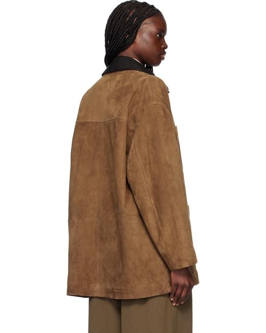 【関税込み】Nour Hammour ブラウン Bam スエードジャケット nour-hammour-TOBASUE-Tobacco-