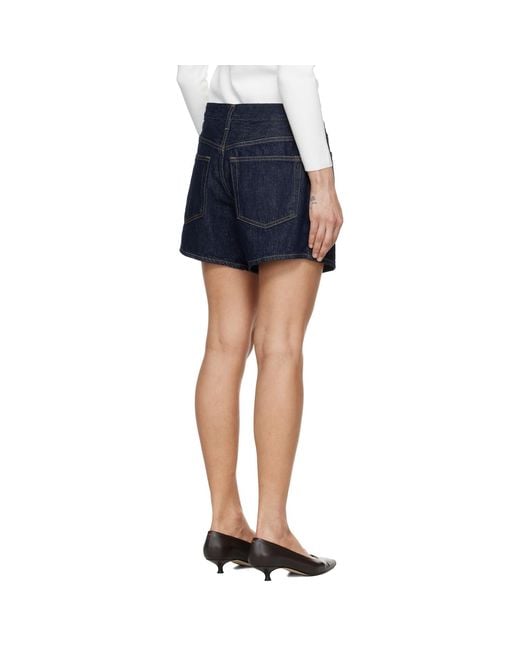 Agolde Blue Leith Denim Shorts