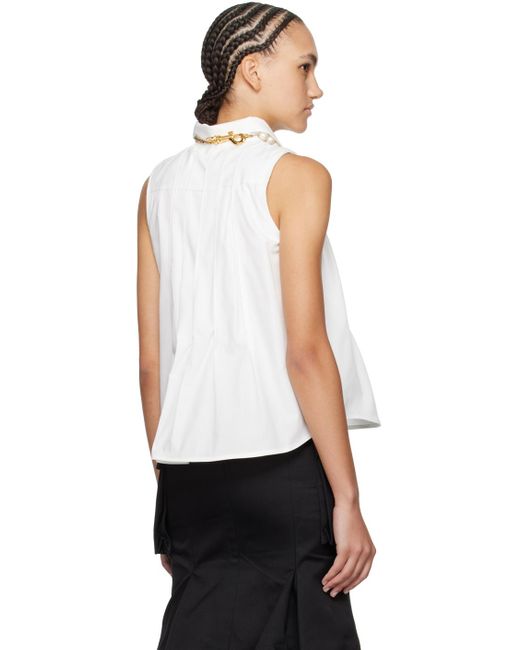 Sacai Off-white Pleated Shirt