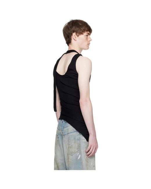 Jean Paul Gaultier Twisted Double Layered Tank Top in Black for Jean Paul Gaultier Twisted Double Layered Tank Top in Black for