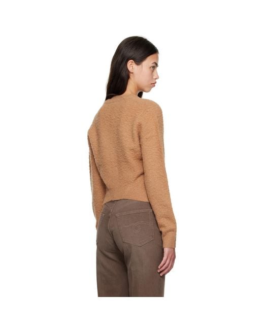 R13 Natural Tan Split Hem Cardigan