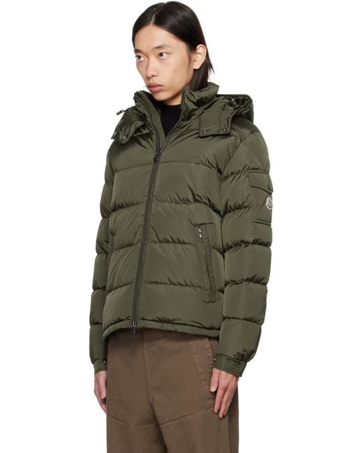 メンズ Moncler カーキ Maya マット ショート ダウンジャケット Green