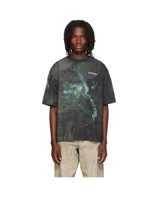 Off-White c/o Virgil Abloh Green Dark Painting Skate S/S T-Shirt for men