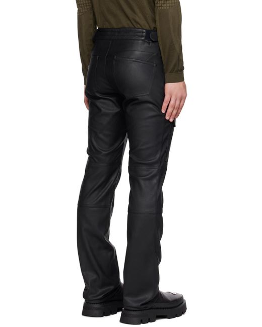 M I S B H V Black Straight-leg Faux-leather Cargo Pants for men