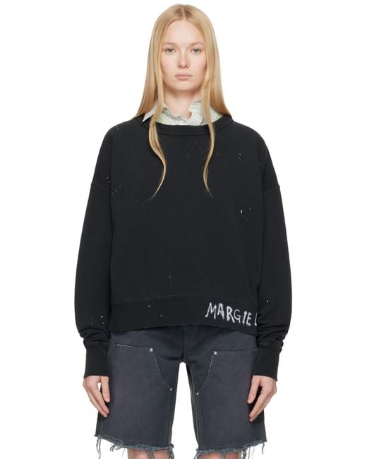 Maison Margiela ブラック Graffiti Logo スウェットシャツ Black