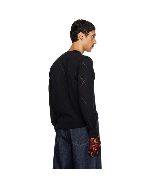Dries Van Noten Black Wool Sweater for men