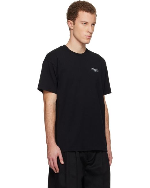 Givenchy Black Stamp Print T-Shirt for men
