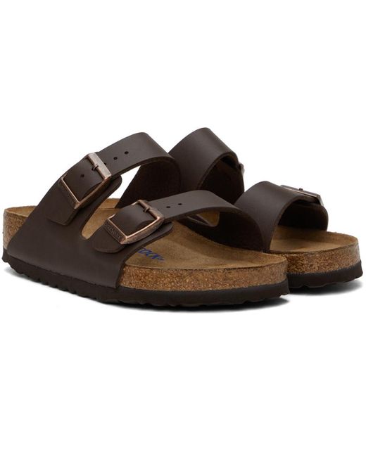 Birkenstock Black Brown Regular Arizona Soft Footbed Sandals