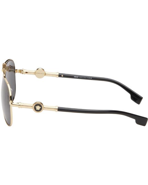 Versace Black Aviator Sunglasses for men