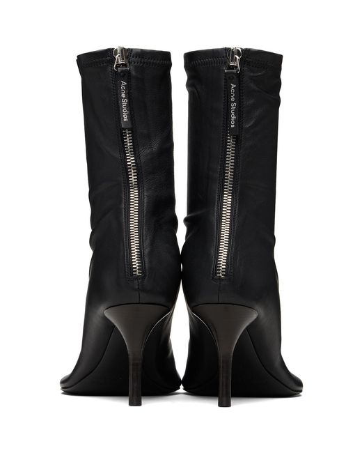 Acne Black Leather Ankle Boots