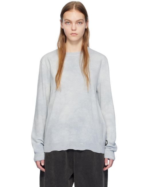 Acne White Blue Garment-dyed Sweater