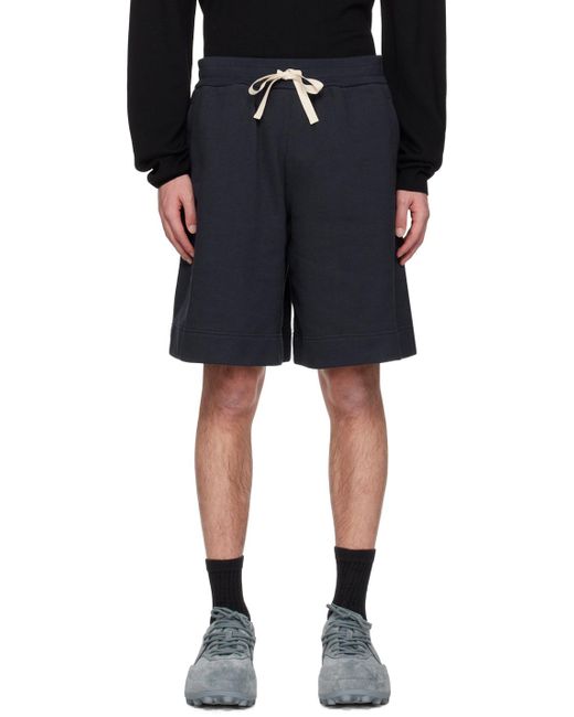 Short bleu marine à cordon coulissant Jil Sander pour homme en coloris Black