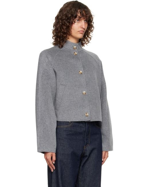 Loulou de Saison Gray Nyma Wool Drap Jacket
