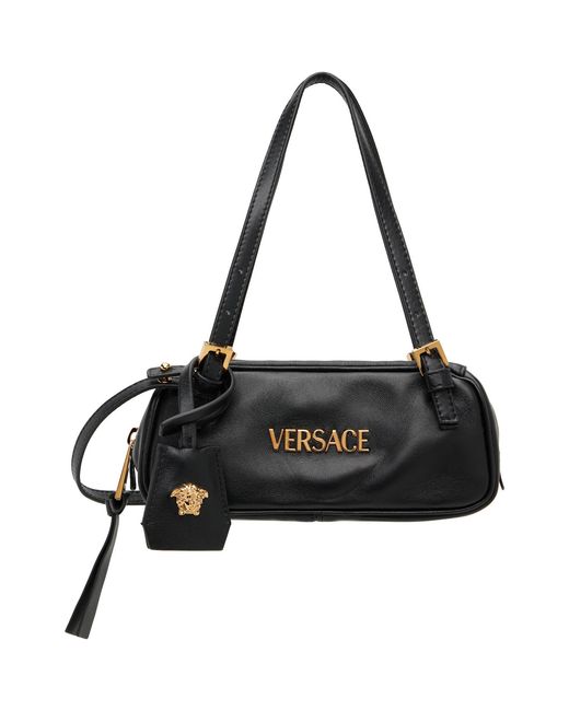 Versace Black Tag' Nappa Bowling Mini Bag