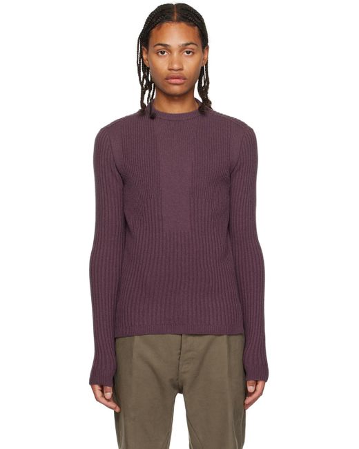 Rick Owens Purple Fisherman Sweater for men