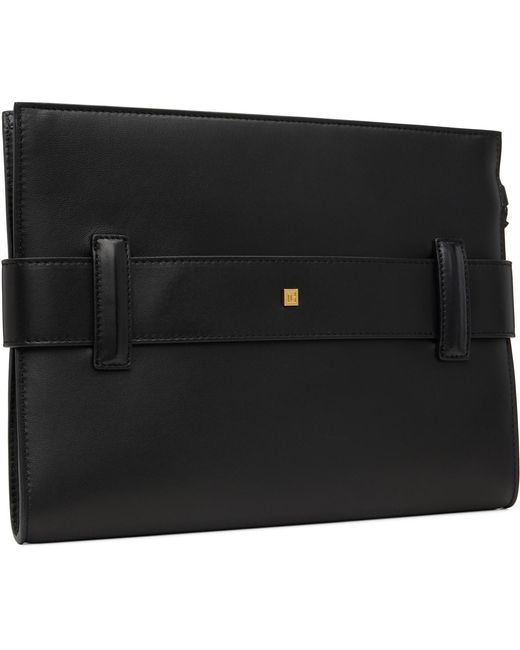Balmain Black Anthem Smooth Leather Clutch