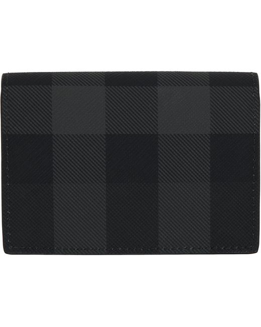 Burberry Black Check Folding Card Holder for men