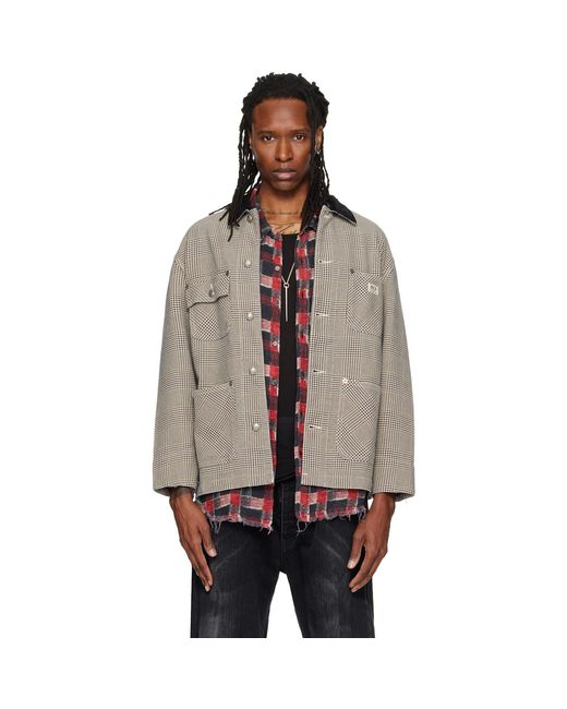R13 Brown Relaxed Chore Jacket for men