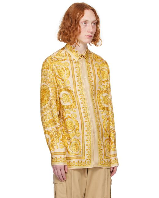 Chemise et jaune à motif baroque Versace pour homme en coloris Yellow