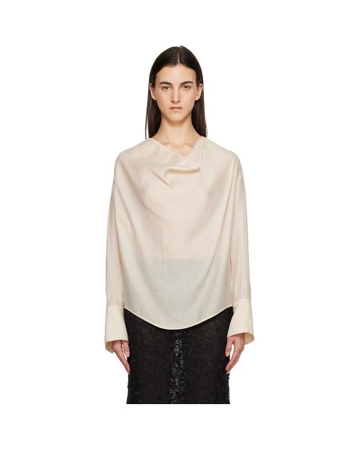 Totême White Off- Cowl Blouse