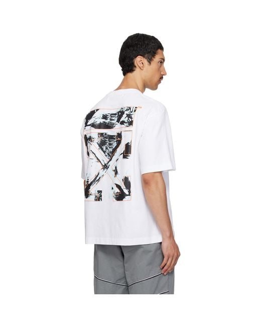 Off-White c/o Virgil Abloh White Rubbed Paint Arrow Skate T-Shirt for men