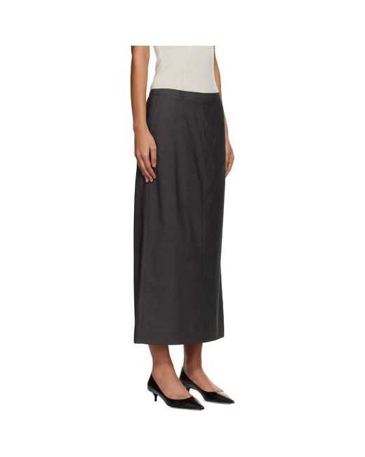 DUNST Black H-Line Striped Maxi Skirt
