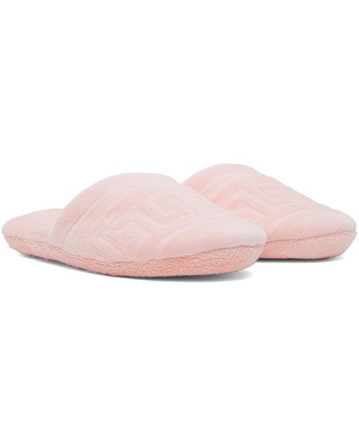 Versace Black Pink Greca Slippers for men