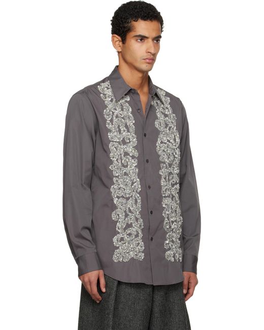 Dries Van Noten Gray Embellished Shirt for men