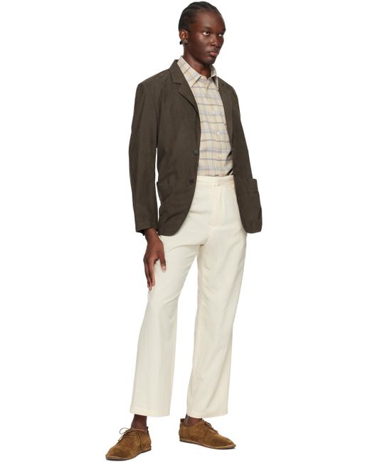 Auralee Natural Off- Hard Twist Trousers for men