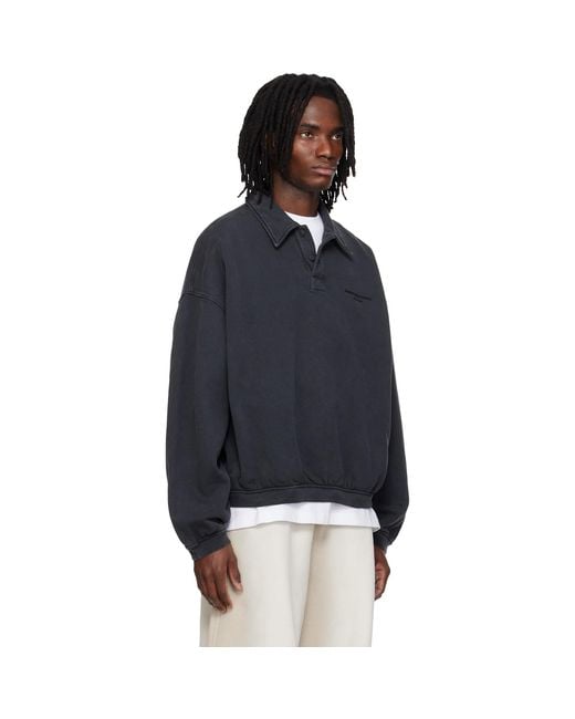 Alexander Wang Black Long Sleeve Polo for men