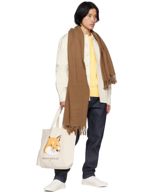 Maison Kitsuné Multicolor Yellow Fox Head Sweater for men