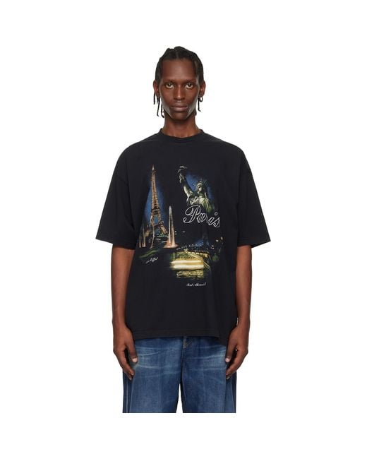 Vetements Black 'Paris' Tourist T-Shirt for men