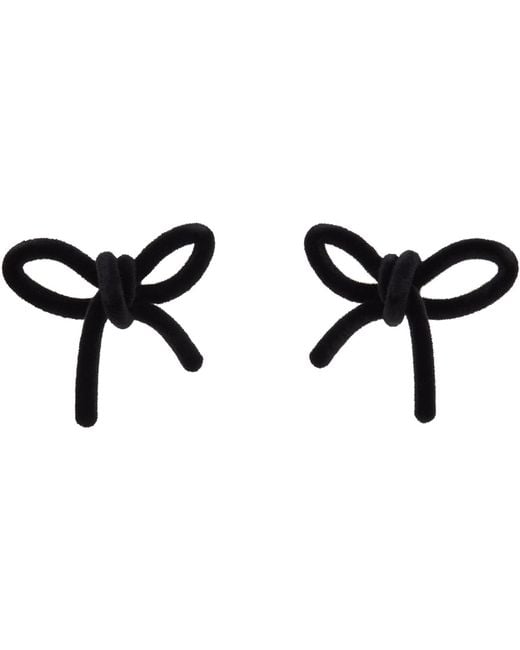 ShuShu/Tong Black Ssense Exclusive Yvmin Edition Velvet Bow Earrings