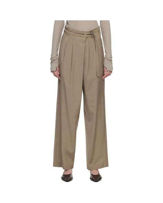 LE17SEPTEMBRE Natural Overwrap Wide Trousers